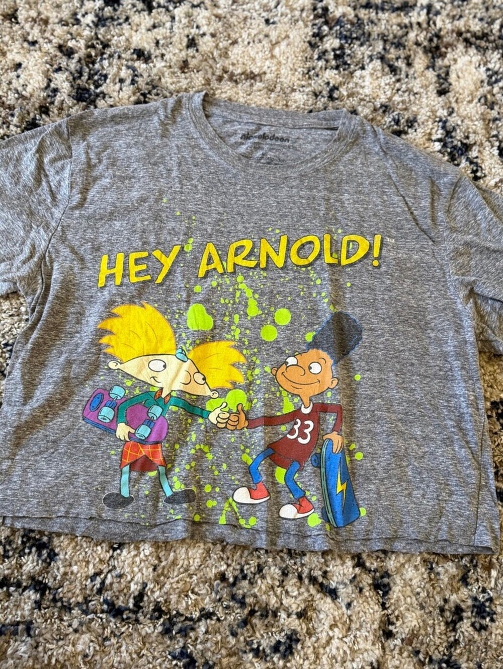 Nickelodeon Hey Arnold Skateboard Graphic Tee Shirt L